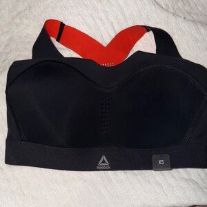 Reebok Black Sports Bra with Red Straps PuremoveNWT XS
